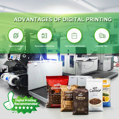 Custom Supplier of Resealable Stand-up Pouch Flexible Packaging for Tea & Coffee Made with Recycled Materials and Valve
