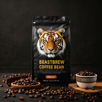 Custom Eco-Friendly Digital Printing UV Spot Smell Proof Coffee Flat Bottom Bag with Zipper Coffee Valve