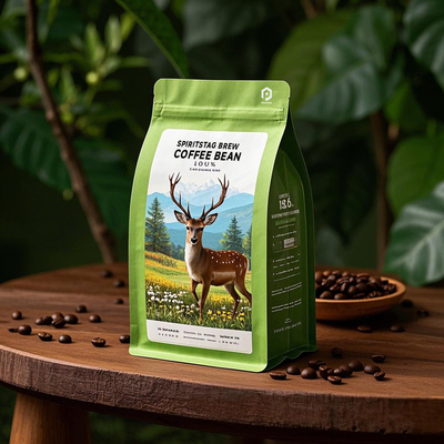 Custom Printed Reusable Food Grade Zipper Moisture Proof Stand up Pouch Bag 340g 12oz Matte Coffee Bag