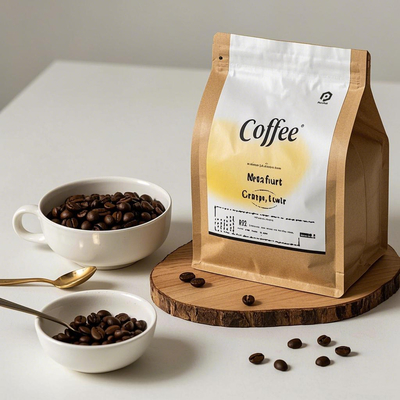 Custom 30g 50g 100g Stand-Up Pouch for Coffee Moringa Powder Eco-Friendly Packaging Using Recycled Materials for Mylar Powders