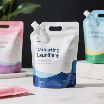 Custom Refillable Packaging Plastic Stand up Spout Pouch Bag for Laundry Detergent Liquid Soap