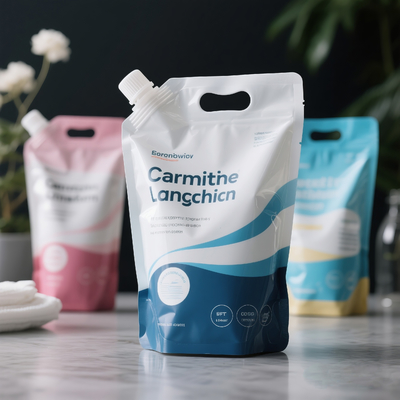 Customized 800ml 1L 2L Softener Packaging Liquid Soap Refill Bag Stand Pouch Spout for Laundry Detergent Recycled Materials