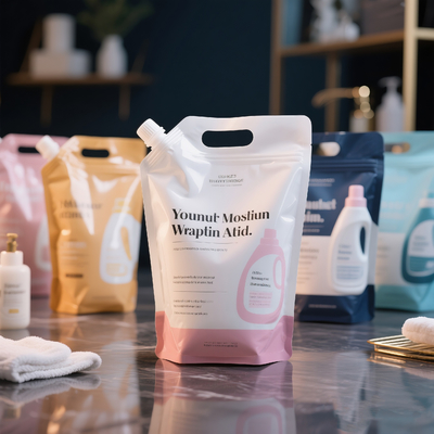 Custom Eco-Friendly Large Spout Reusable Clear Plastic Packaging Bag Pouch with Handle 1L 3L 5L 10L Caliber Recycled Materials
