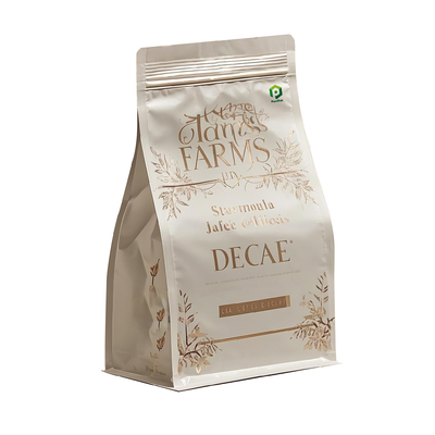 Custom Printing Resealable Plastic Matte White Ziplock Mylar Coffee Packaging Bags Flat Pouch Bag