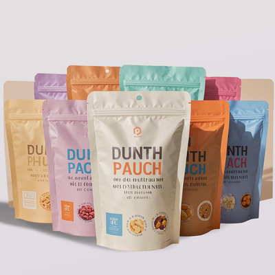 250g 500g 1kg Flat Bottom Stand Pouch Plastic Zipper Bags Food Nuts Snack Packaging Bag